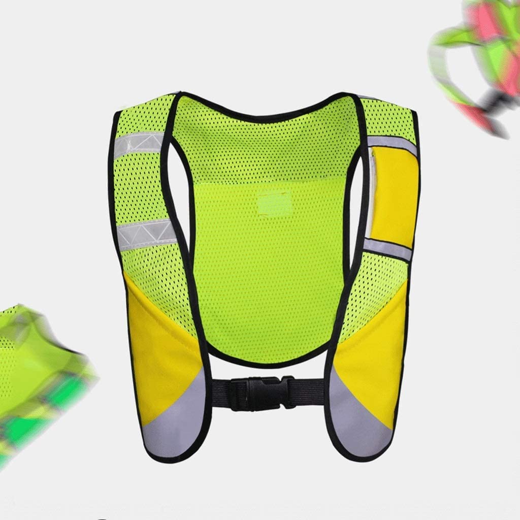 Chaleco reflectante de alta visibilidad Chaleco reflectante de seguridad ajustable para correr de noche, andar al aire libre, caminar, trotar, chaqueta reflectante de seguridad (talla única F)
