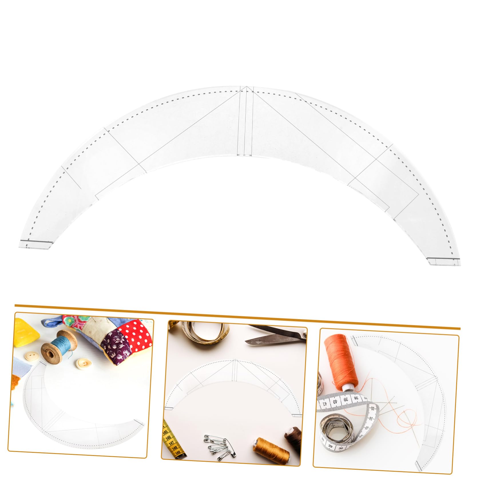 MAGICLULU 3 Pz Righello Patchwork Di Misurazione Del Righello Per Cucire Di Forma Unica Per Tessuto Kit Di Righelli Per Cucire Chiaro Accessori Cucitura Acrilico