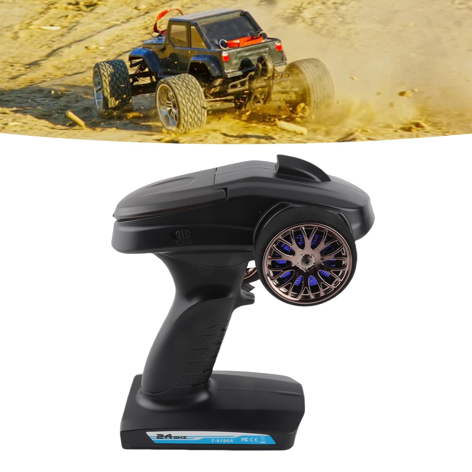 Receptor Transmisor RC Alta Sensibilidad Durable Control de 3 Canales para Coches RC Barcos Negro 1 Unidad
