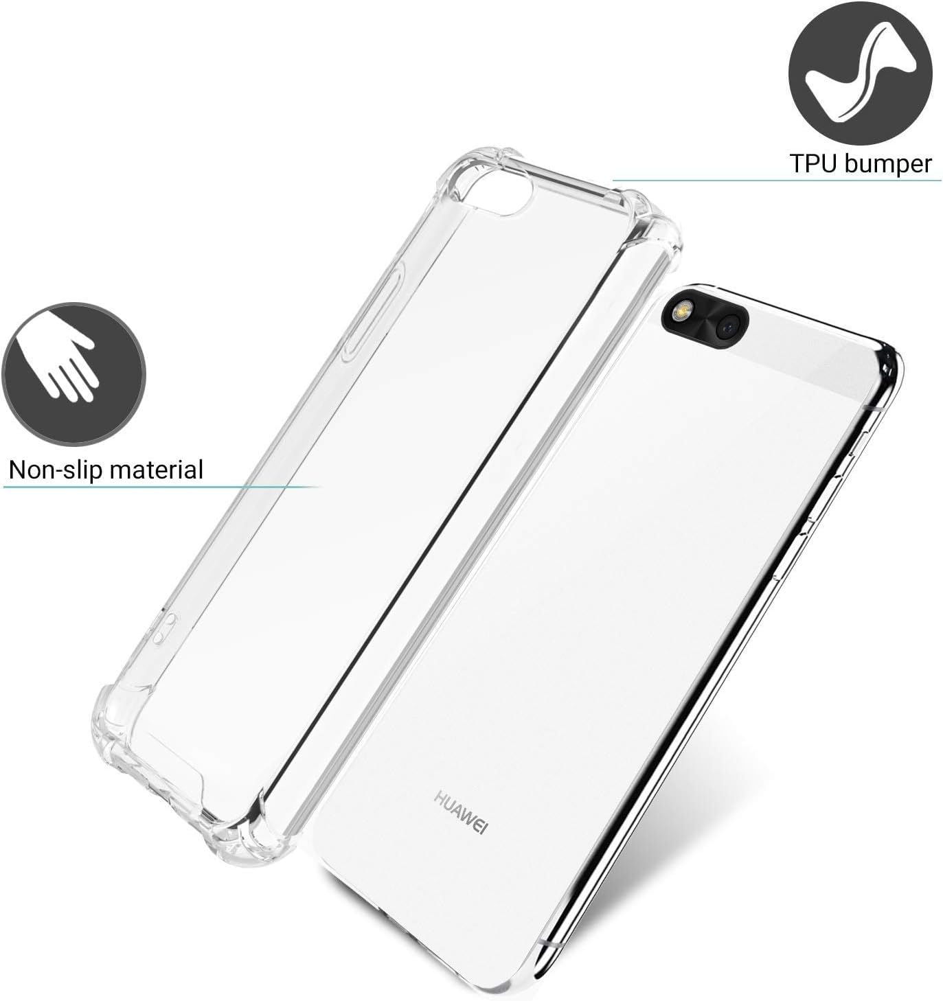 BigBen Connected, Custodia per Huawei Y5 2019 con bordi rialzati, Trasparente