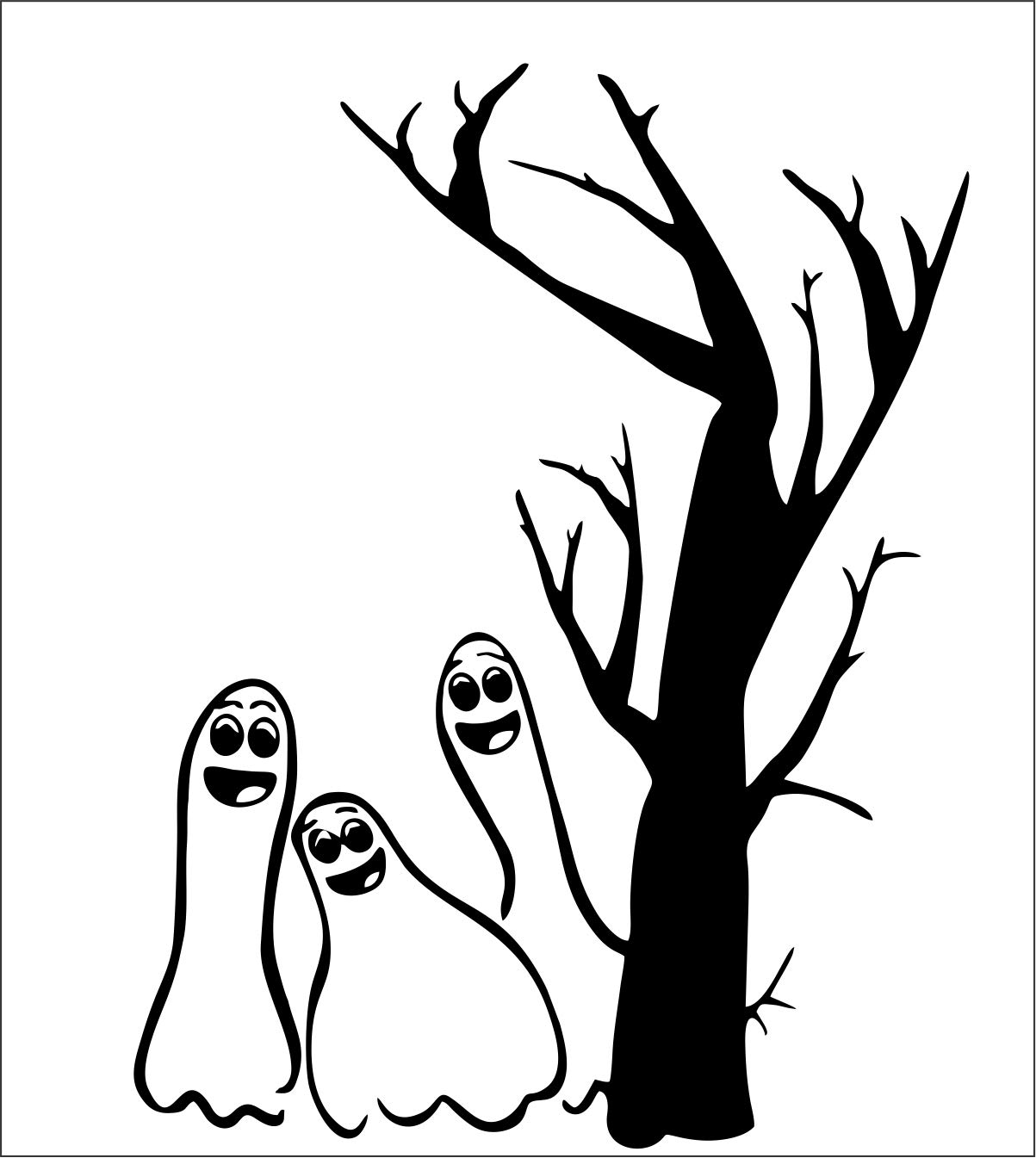 Decor Kafe Funky Horror Tree Wall Sticker (PVC Vinyl Film 79Cm X 60Cm)