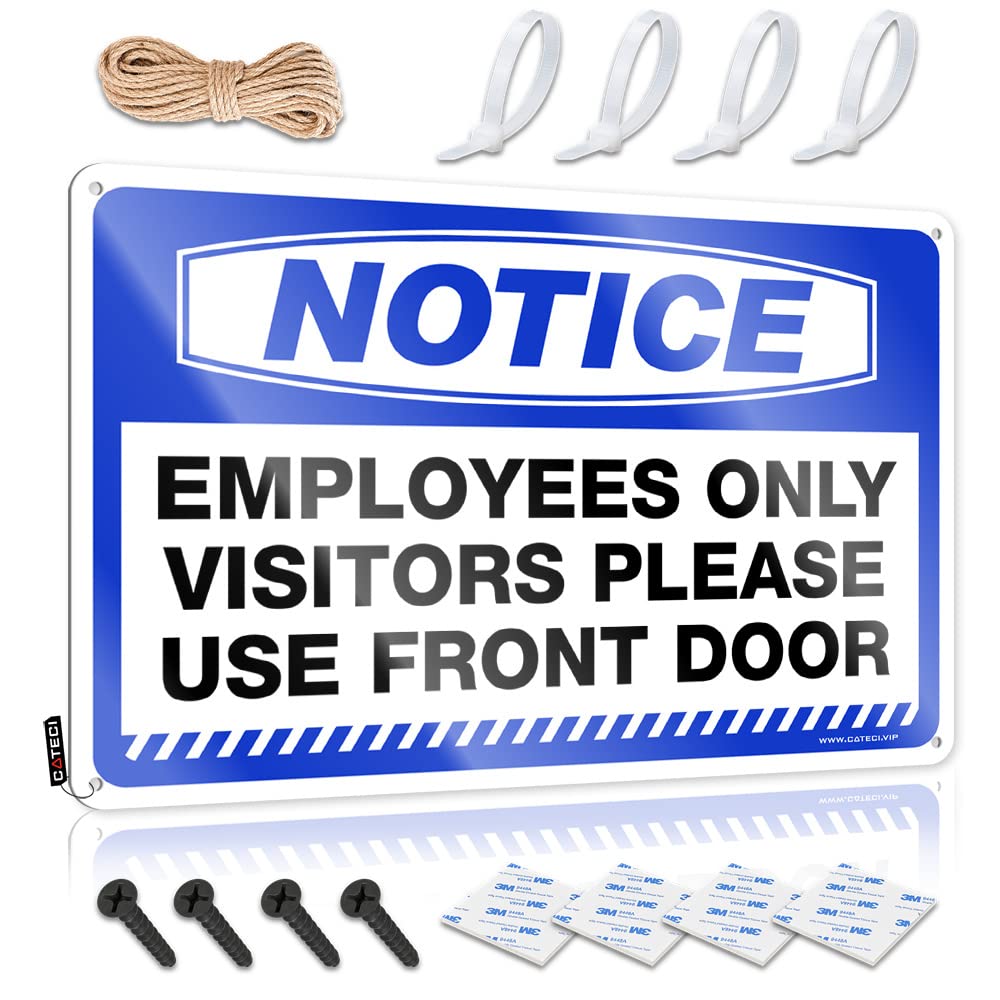 Pravoxi Men's One Color In Home Bar Signs Notice Employees Only Visitors Please Use Front Door Tin Sign Tin Signs Funny Vintage Tin Metal Bar Signs