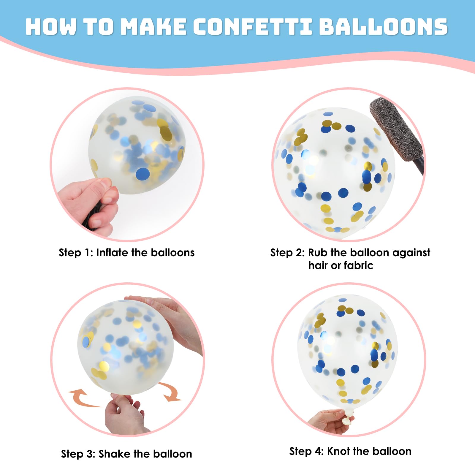 65-Pc Pink Gold Confetti Balloon Kit – 12 Inch Latex Balloons With Ribbons For Parties - View #9