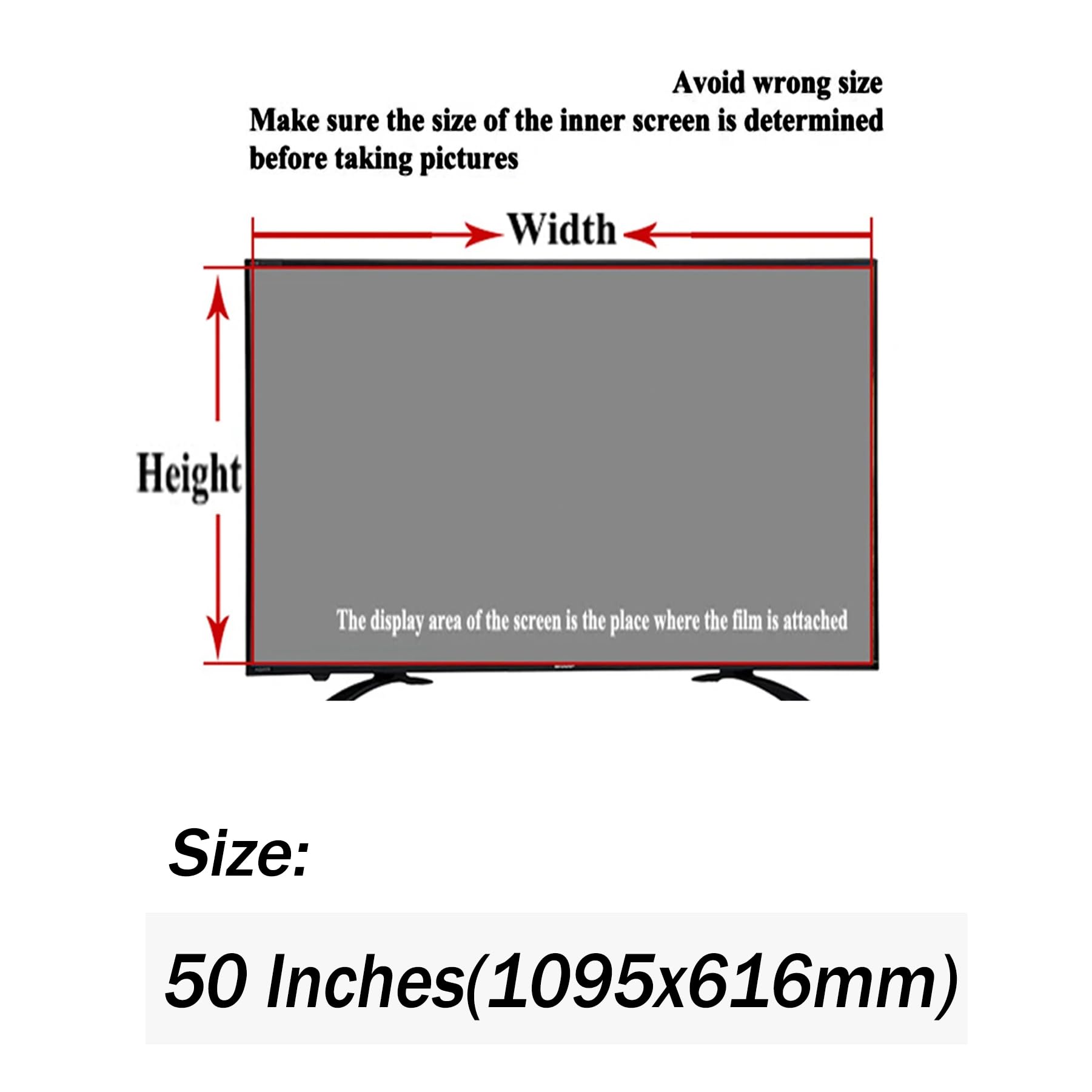 Protezione per Schermo TV Anti-Riflesso da 50 Pollici con Finitura Opaca Blocca UV E Luce Blu, Riduce Riflessi E Scudo Antipolvere per LCD LED HDTV,50inch(1095x616mm)