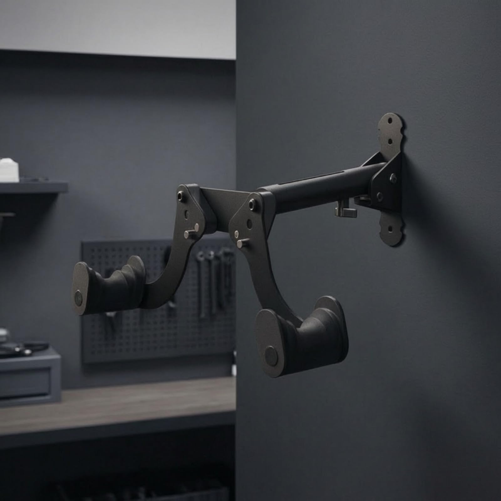 Pared para Bicicleta, Negro, Soporte De Pared Para Bicicleta Con Ganchos Ajustables