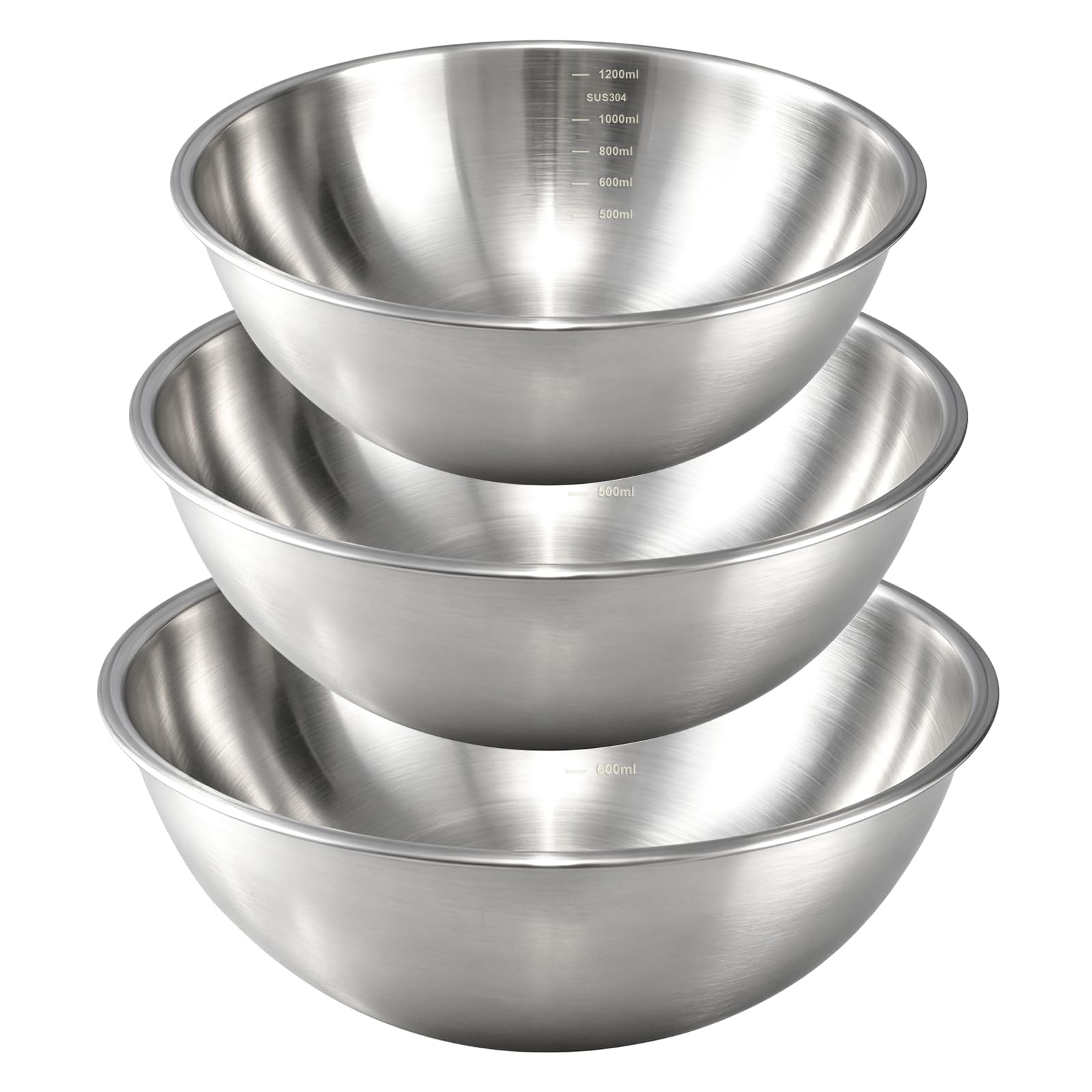 Gronivex Stainless Steel Mixing Bowls Set, 3-Piece