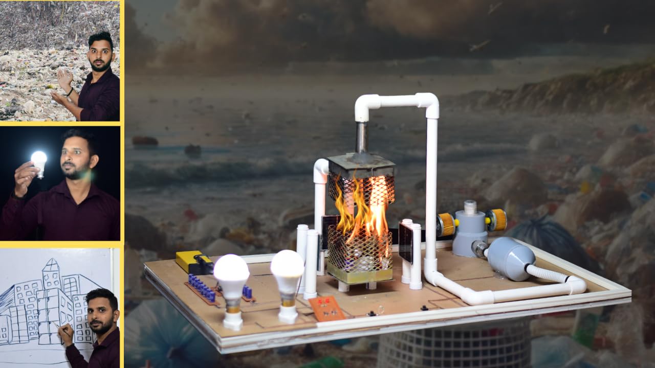 The RS Industries Generate Electricity By Waste Materials/Inspire Award Project Kit Box/Generate Electricity By Plastic And Pollurion Conword To Ink/Electricity From Garbage Project-picture-24