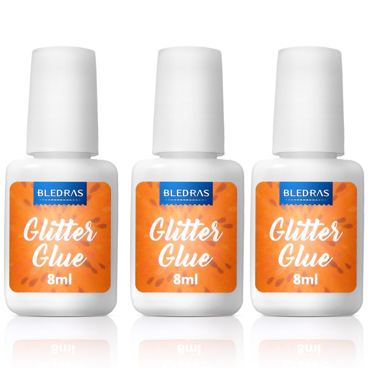 Bledras Body Glue for Glitter Tattoos, 3 Pack Glitter Glue, Body Adhesive Safe Non-Toxic Washable for Kids Adults, Ideal for Halloween, Skin Chunky Makeup, Carnival, Birthday Party, Theme Party(3Pcs)