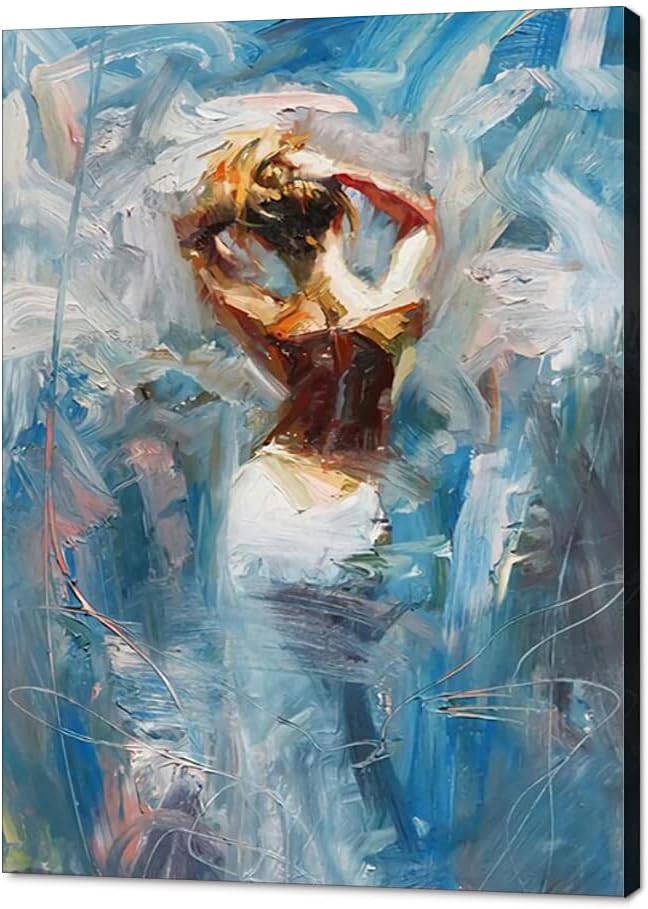 MAMAGO Modern Wall Decor Sexy Woman Body Canvas Prints Poster Abstract Ballet Woman Artwork for Living Room Bedroom Bathroom Hotel Wall Decor Framed Ready to Hang - 18 x 24 inch