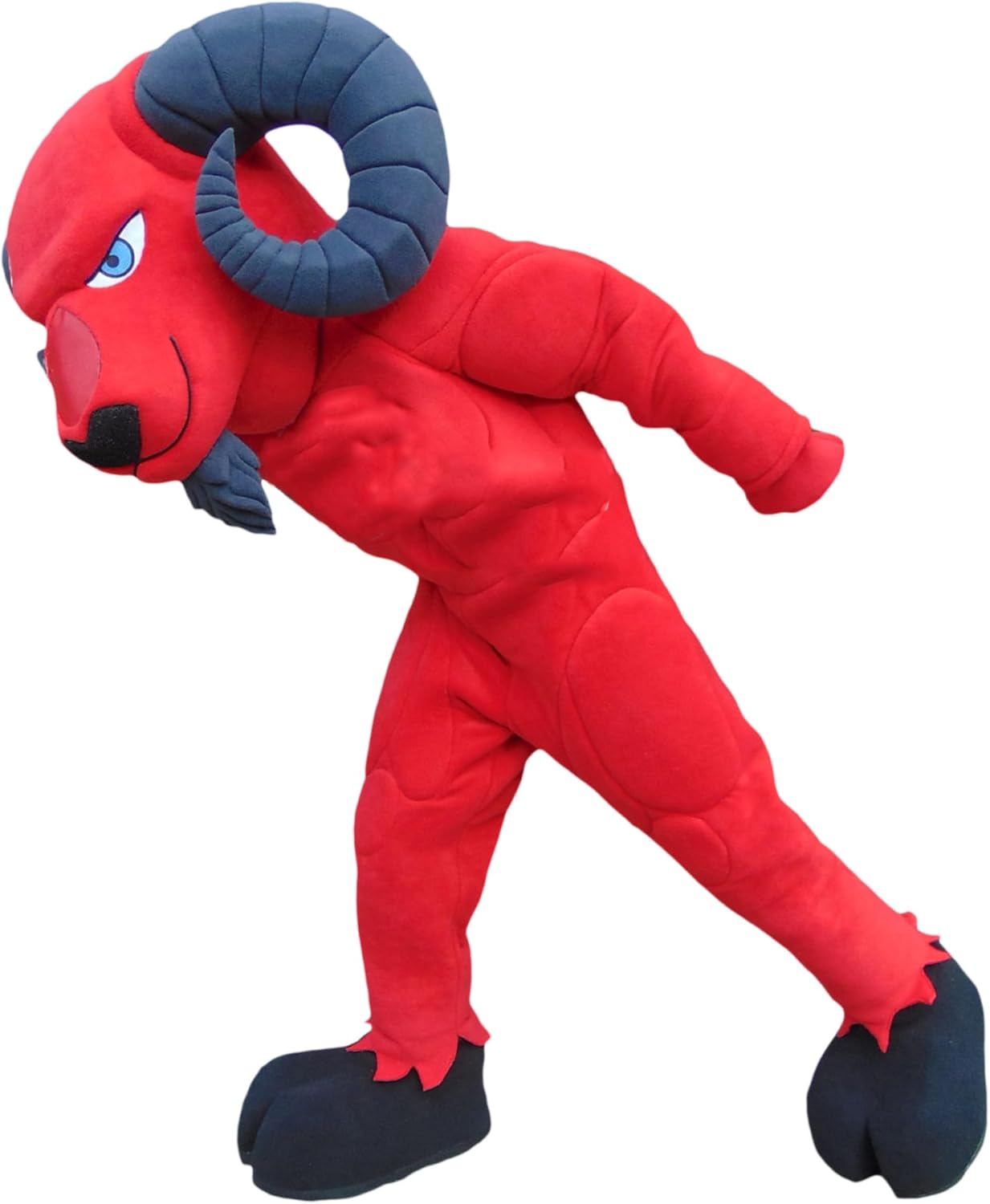 Cool Red Ram Mascot Costume Adult Size for Men & Women with Built-in Fan Inside the Head