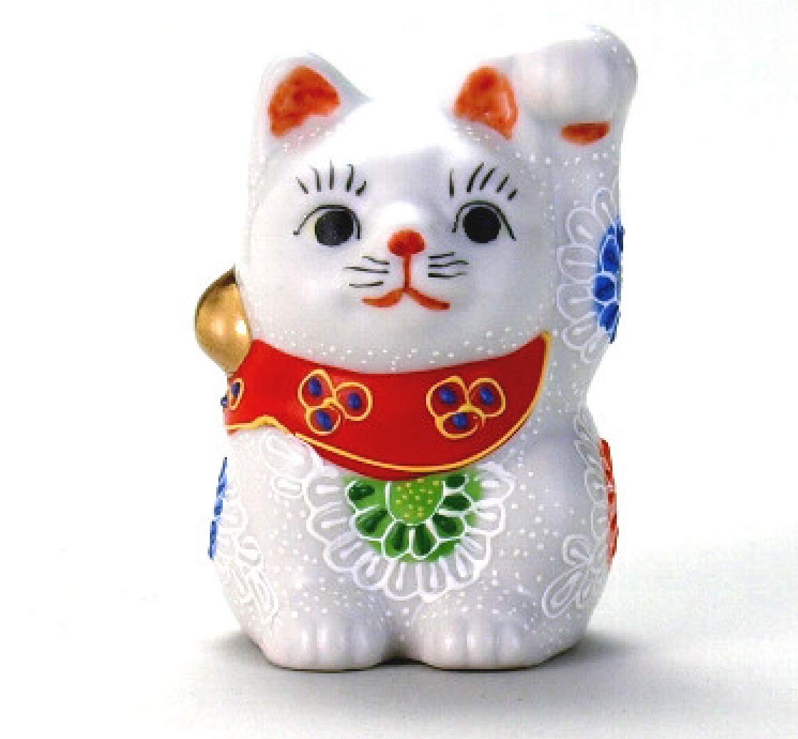 Amazon.co.jp: 【九谷焼】 2.5号招猫 白盛 紙箱入り : ホーム