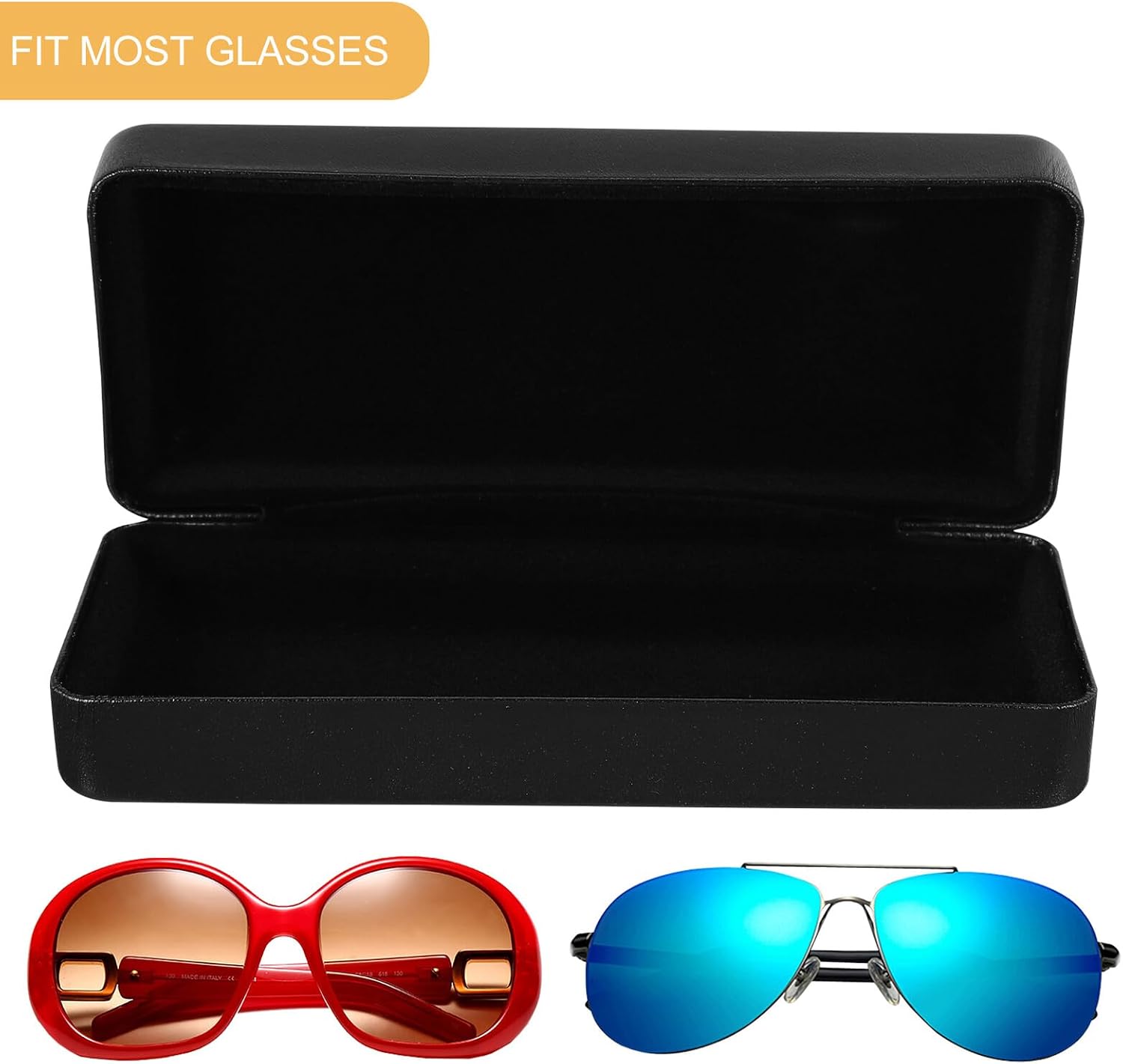 Pu Leather Glasses Storage Box Portable Sunglasses Bag Eyeglasses Case Protector for Men and Women Suitable for Travel and Daily Use Random Color