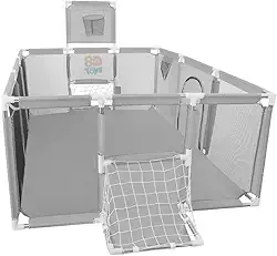 Cercado Grande- Sport Infantil Chiqueirinho Portátil Para Bebê Criança (Cinza) - 8D Toys