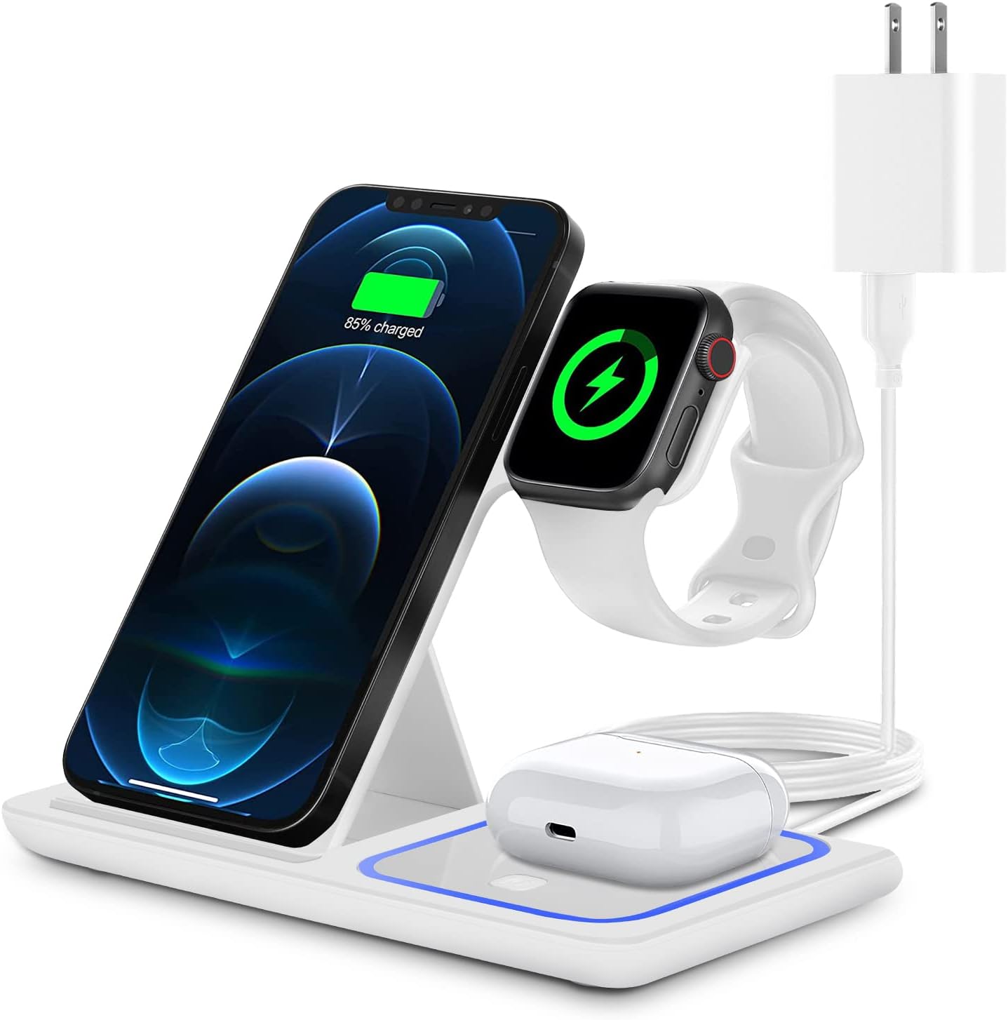 Wireless Charger 3 in 1, Fast Wireless Charging Station for