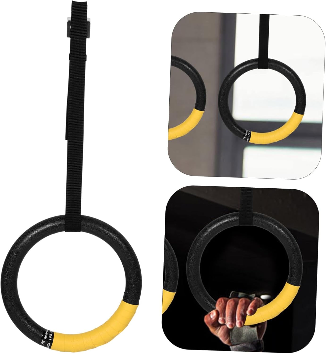 1pair Gymnastic Rings for Home Fitness Indoor Exercise Equipment Durable Straps for Pull up Bar Enhance Strength Stability for All Heights Workout Styles
