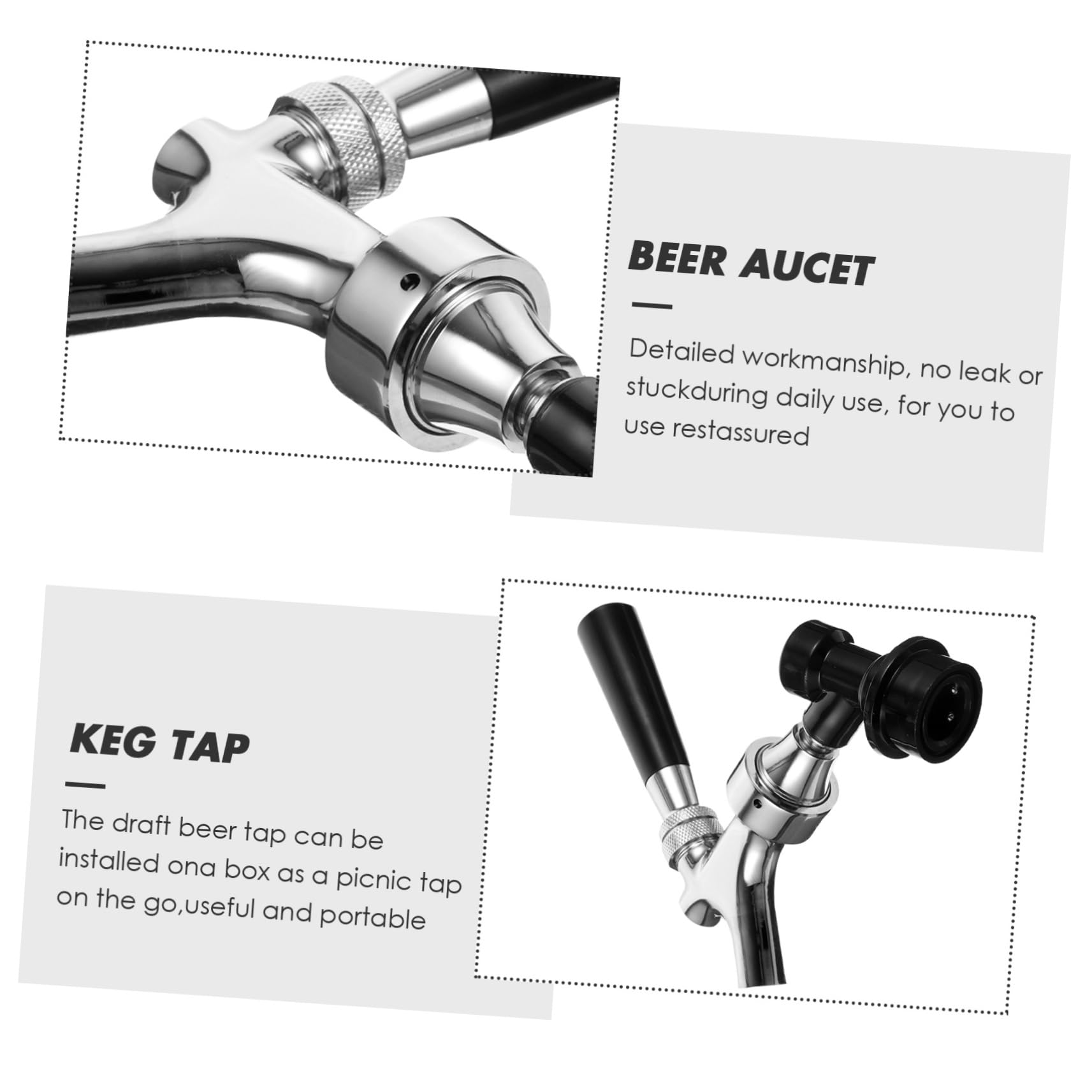 BESTYASH Grifo De Cerveza De Acero Inoxidable con Bola De Bloqueo Grifo De Barril para Dispensador De Cerveza Casera para Usar Fiestas