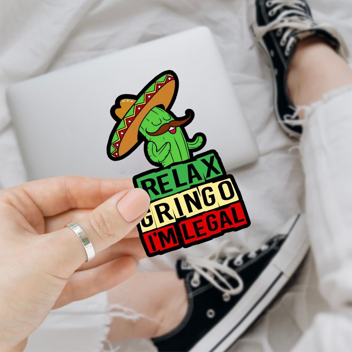 3 Pcs Relax Gringo I'm Legal Stickers - Funny Mexican Cactus Decals For Cars, Trucks & Helmets