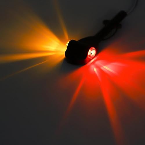 Miniatura 4 de Partsam 2 luces LED rojasámbar para guardabarros de remolque, 34 pulgadas, luz de marcador de liquidación LED delantera y trasera, lente
