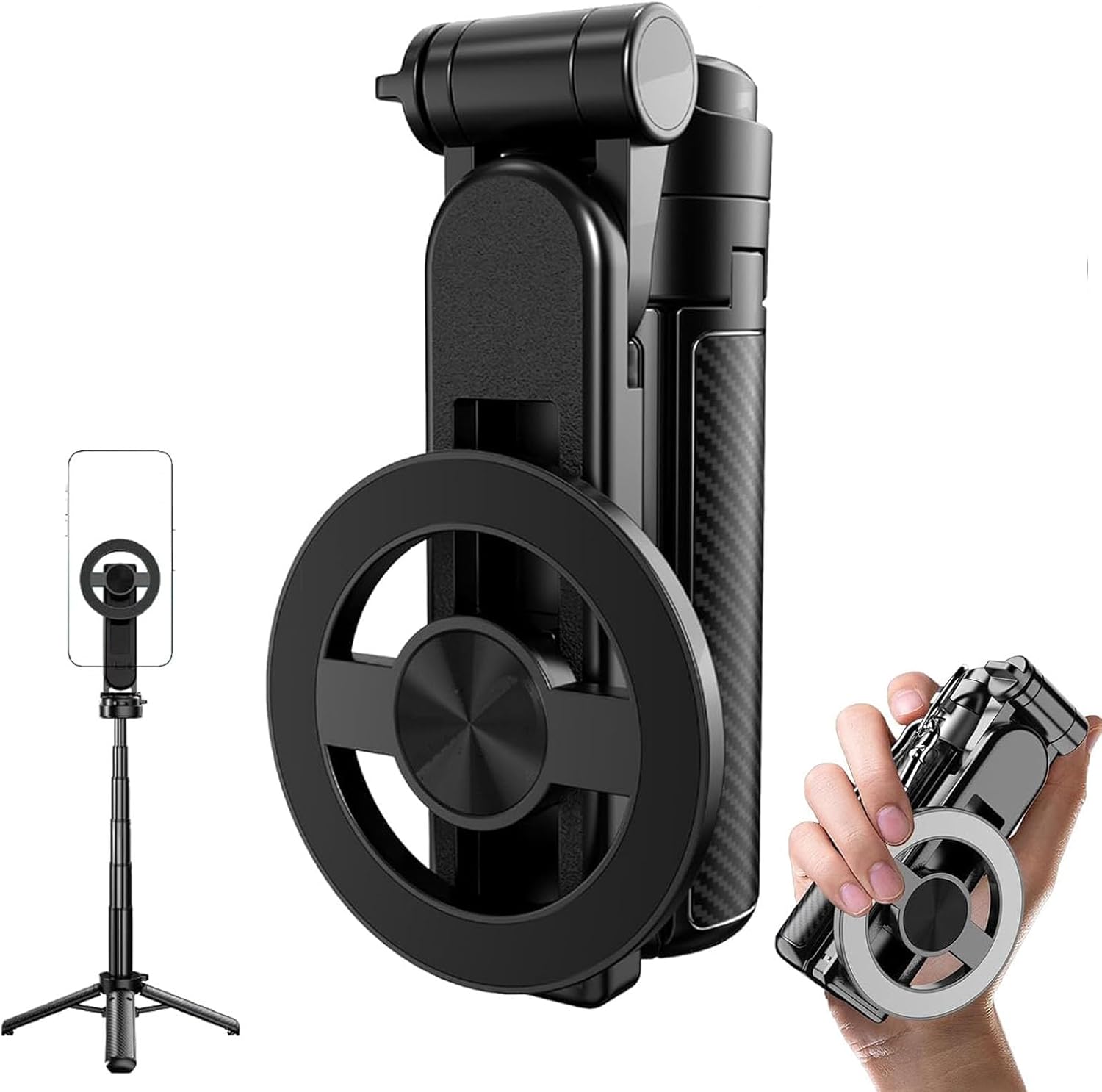 2025 New 4-in-1 Multifunctional Selfie Stick, 360° Rotation Phone Tripod with Phone Stand for Video Recording & Vlogging - Portable Travel (Black 1PC)