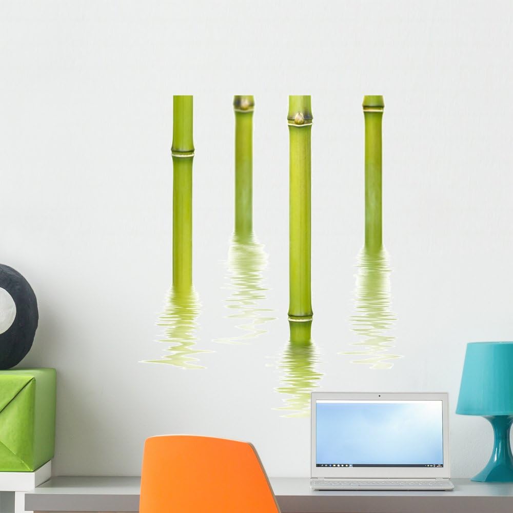 Wallmonkeys FOT-8654724-24 WM185980 Bamboo Reflecting on The Water Surface Peel and Stick Wall Decals, 24" H x 22" W-Medium