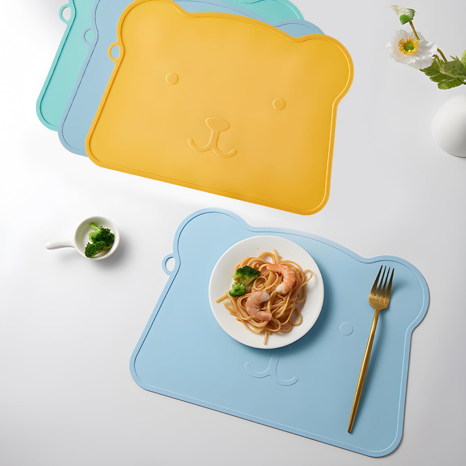 Set de Table en Silicone pour Enfants et Bébés - 3 Tables pour Tout-Petits