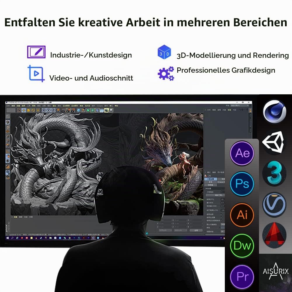Kelinx AISURIX RX 580 Grafikkarte, 2048SP, Real 8GB, GDDR5, 256 Bit, PC-Gaming-Grafikkarte, 2XDP, HDMI, PCI Express 3.0 mit Freeze Fan Stop für Desktop-Computer, Gaming-GPU