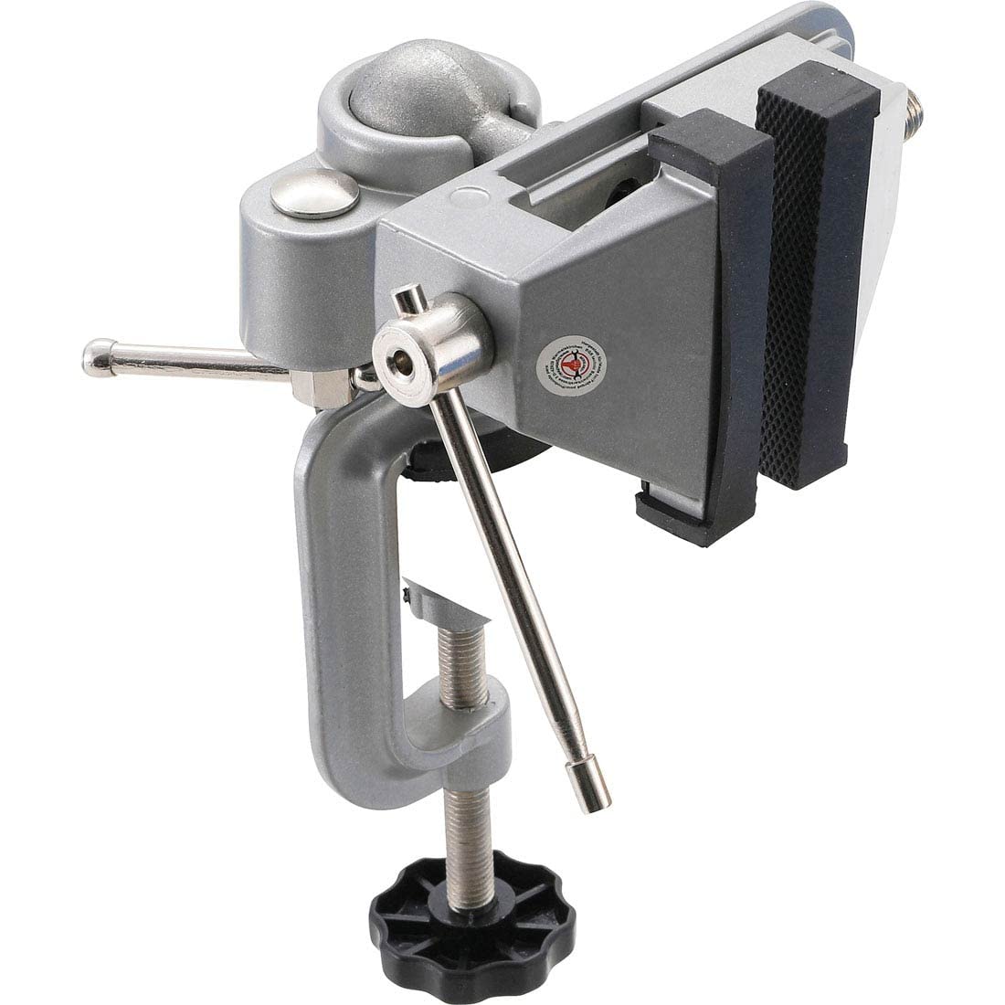OC-PRO Etau d'établi Articulation pivotante et inclinable sur rotule 360° 70 mm Argent, Noir