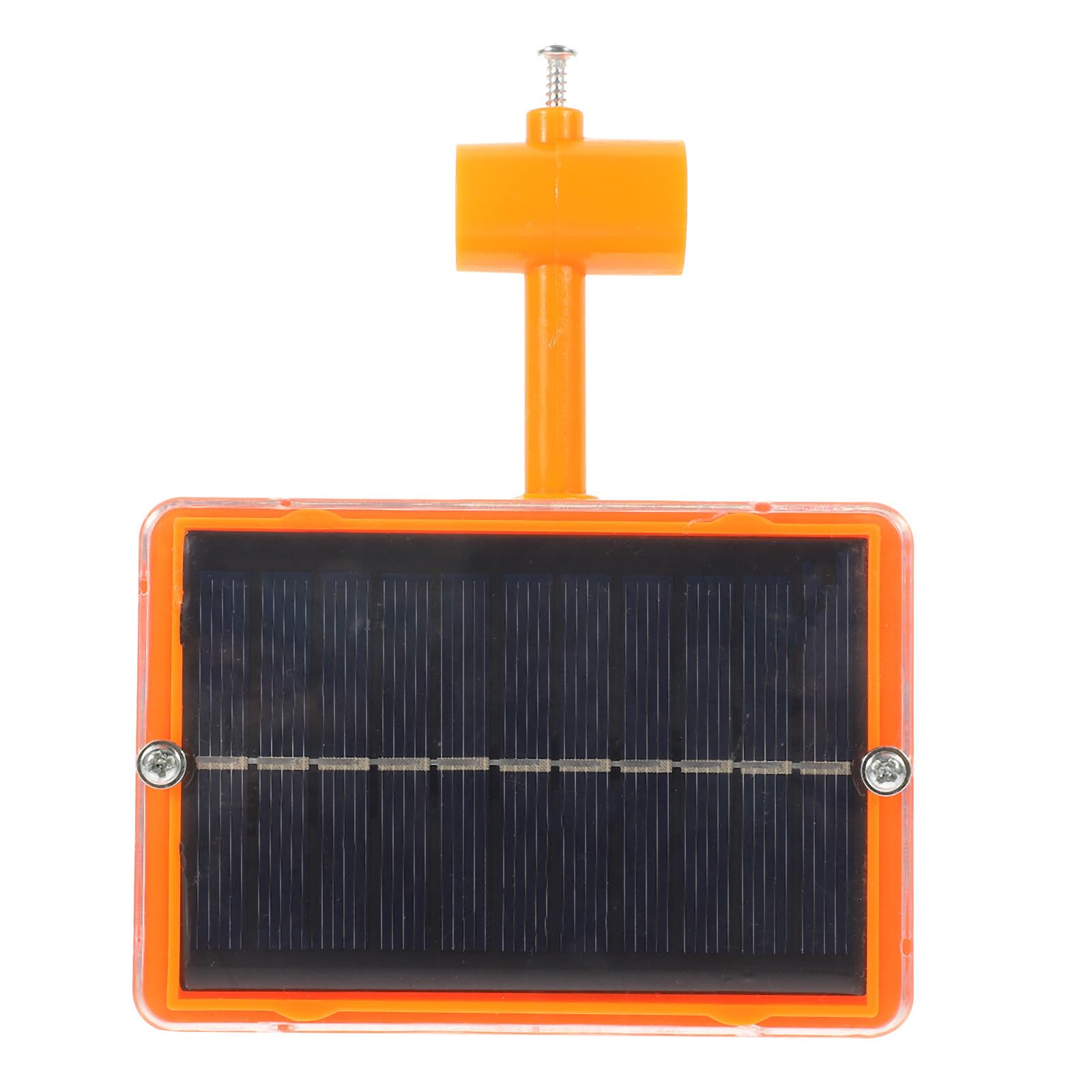 Ahuyentador de pájaros solar naranja con caja de voz y reflectores para huertos