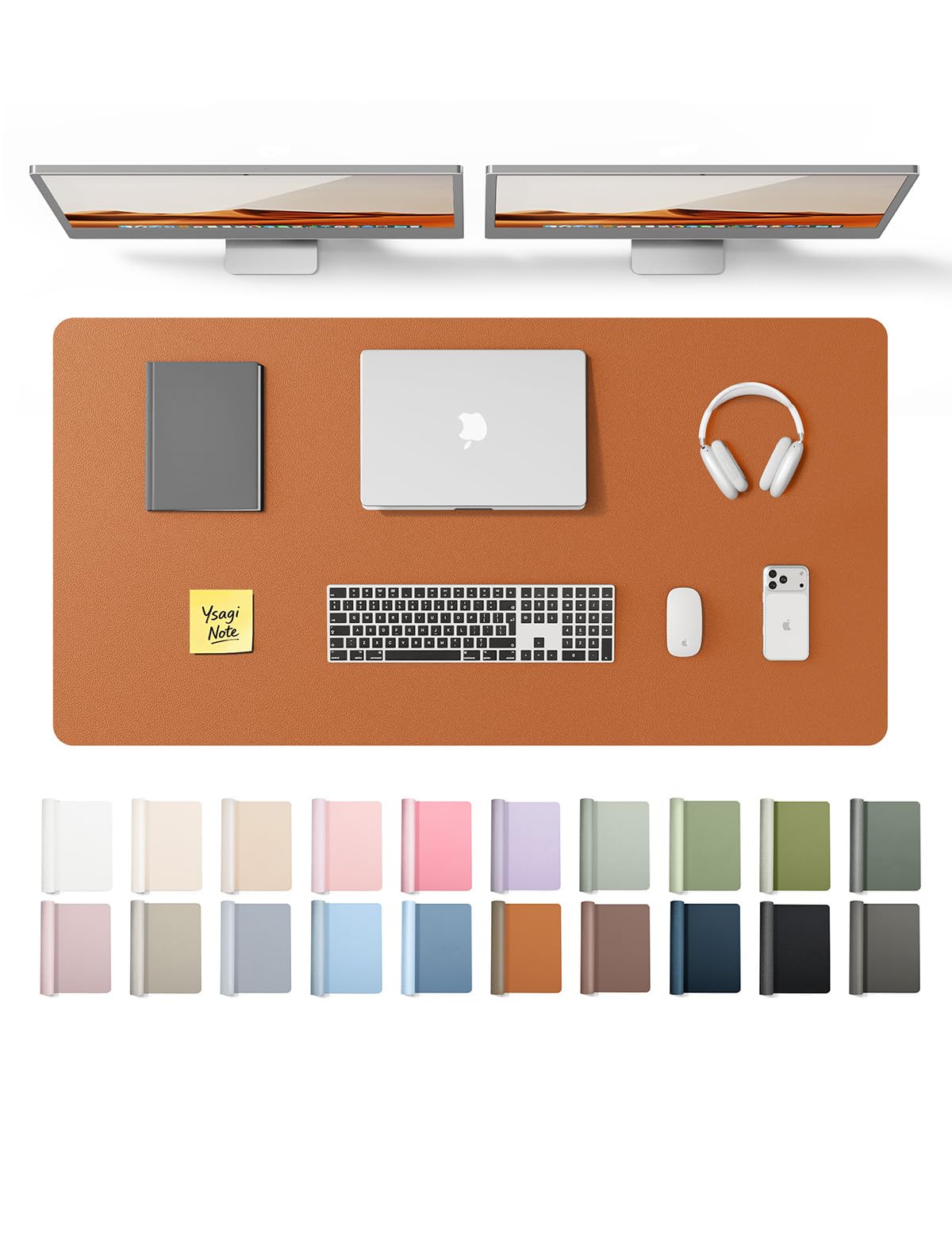 YSAGi Leather Desk Mat, Large Mouse Mat, Non-Slip Desk Pad, Waterproof Leather Table Protector Writing Pad for Office and Home (60 x 35 cm, Black) — view 62