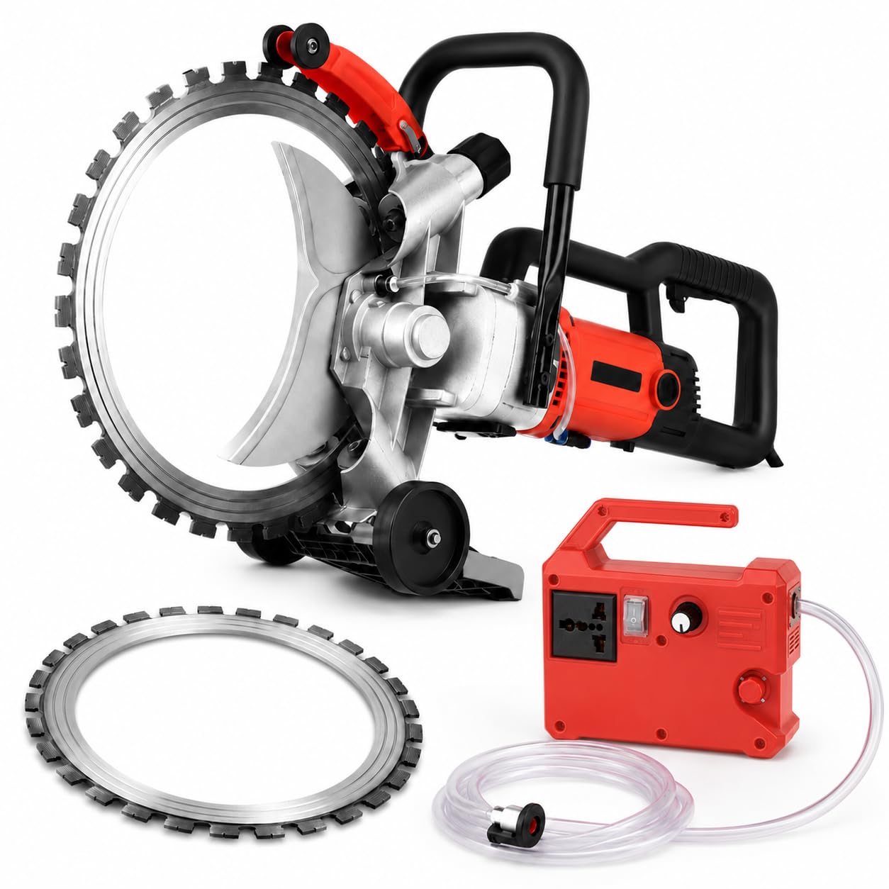 forplubossmmp Ring Power Cutter Saw,Concrete Ring Saw,12000w Electric Ring Saw, With 2 Saw Blades & Water Pump, For Reinforced Concrete, Ceramic Tiles, Depth Of Cut 11.4 Inches