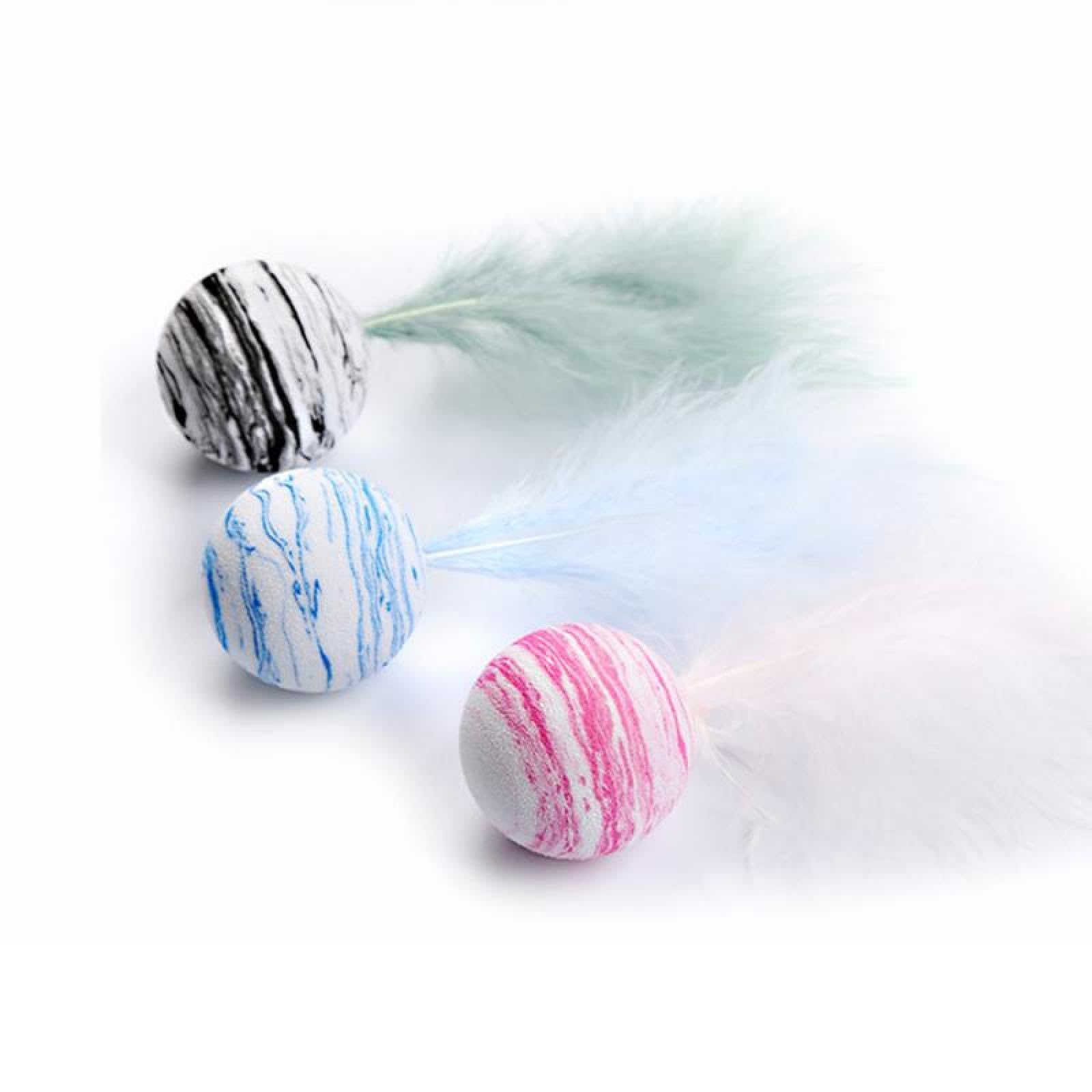 Juguetes para Gatos, Juguetes for Gatos con Forma de Estrella y Plumas Espuma, Juguetes interactivos Peluche, 6 Unidades, Color Azul