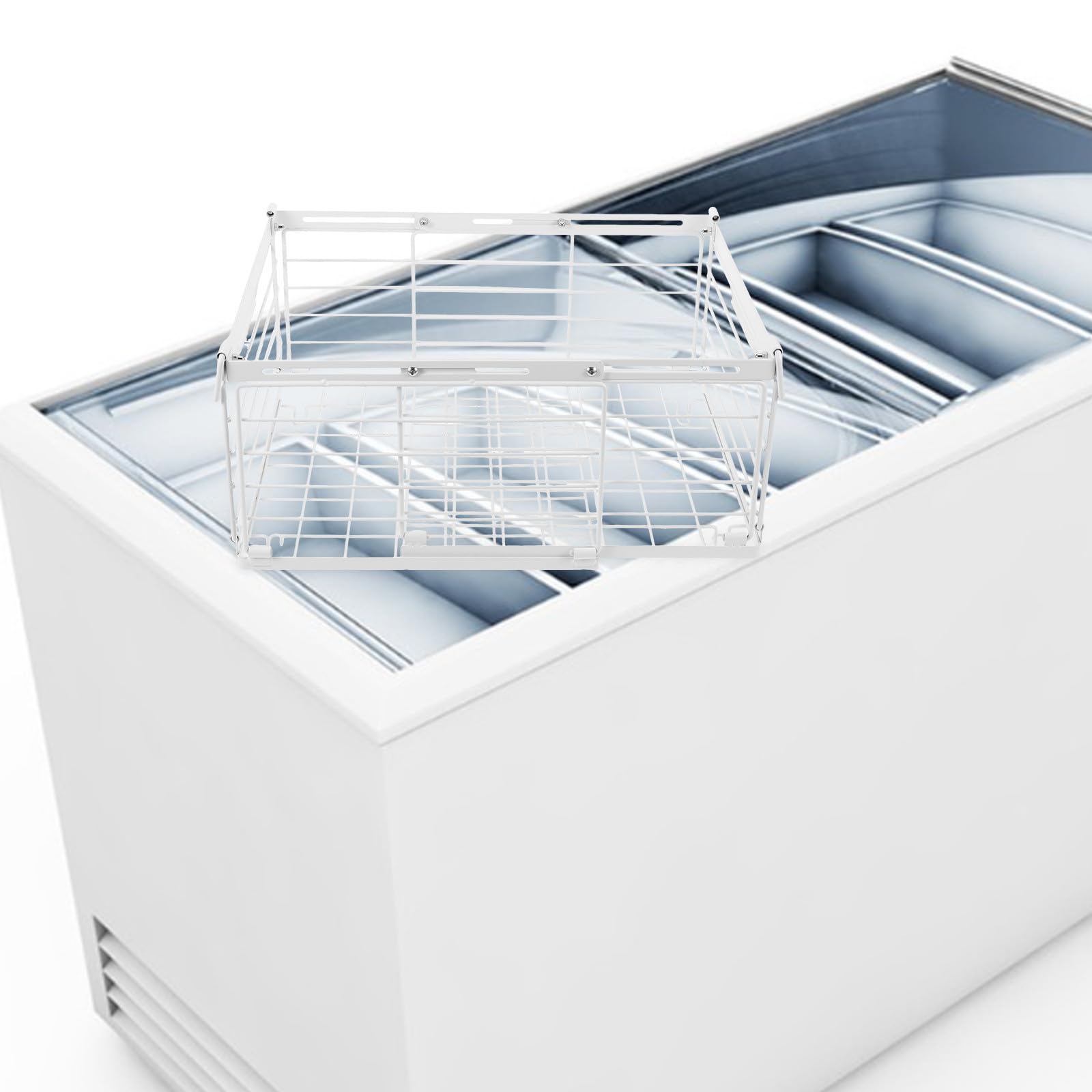 HEMOTON Gefrierschrank Aufbewahrungskorb aus Eisen mit Verbesserter Luftzirkulation und Frostbeständigem Design Stapelbarer Hängekorb für Effiziente Küchenorganisation