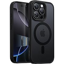 JETech Cover Magnetica per iPhone 16 Pro 6,3 Pollici con Controllo Fotocamera Pulsante Cattura, Compatibile con MagSafe, Custodia Traslucida Opaca Posteriore Sottile Antiurto (Titanio Nero)