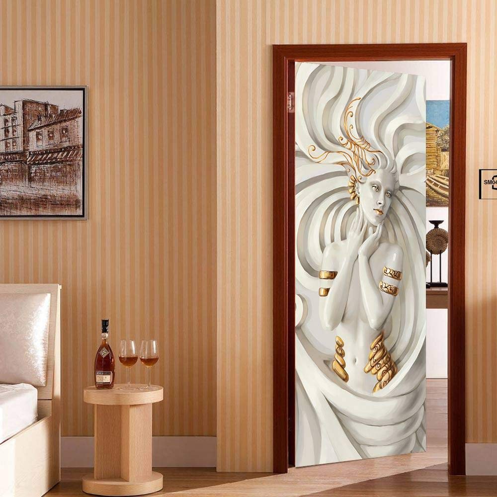 Adesivi Per Porte Interne 3d Moderno Strada Murale Autoadesivo Decorazione Della Casa Adesivo Da Parete Adesivo Artistico Camera Da Letto Vetro Poster Rimovibile,77x200cm