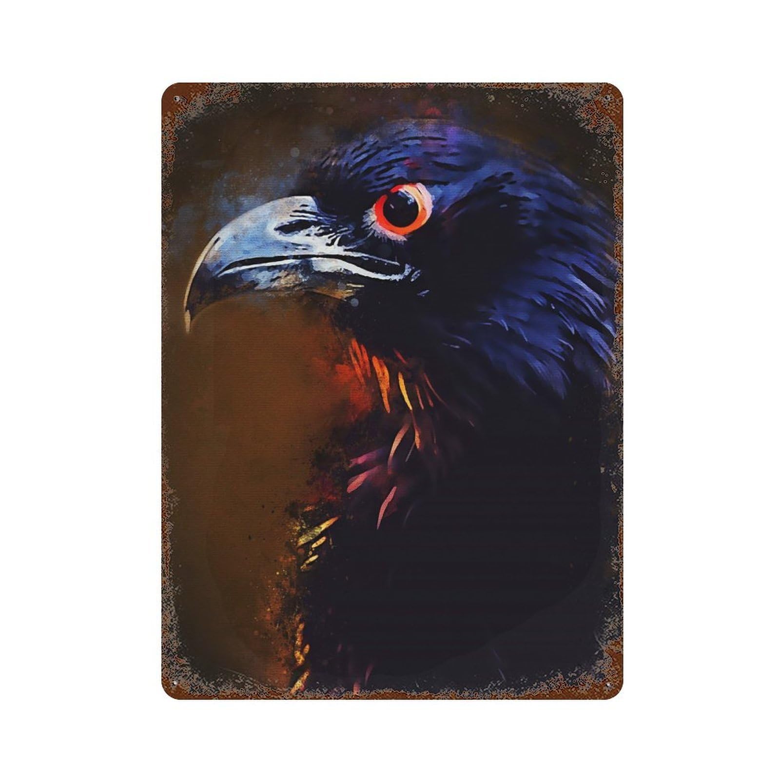 Black Birds Distressed Metal Wall Sign 15.7"x11.8", Ideal for Pub, Kitchen And Man Cave Decor