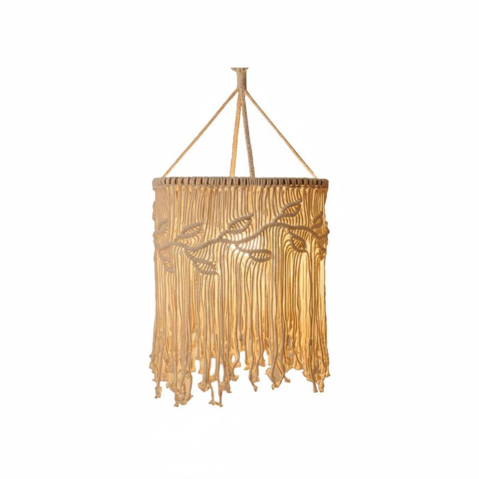 Boho Hanging Lamp Shade Handmade Macrame Lamp Shade Handwoven Macrame Light Cover for Guesthouse, Rental Room 336C-image-21