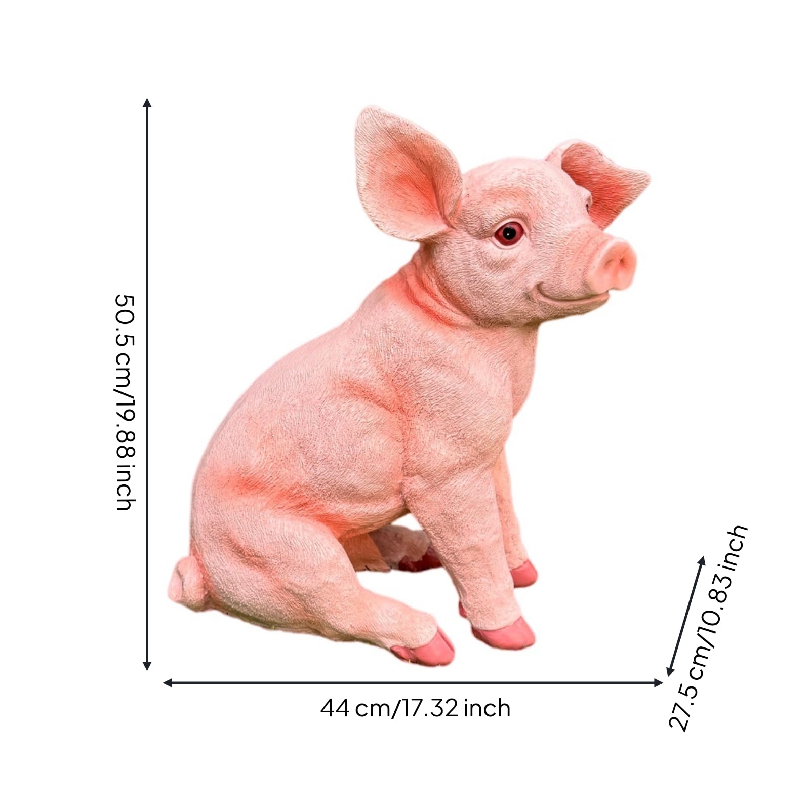 Schweinefigur-Gartenfigur handgefertigt Dekoschwein hochwertig Gartenfigur aus Kunstharz für Gartenliebhaber, Blumenbeet