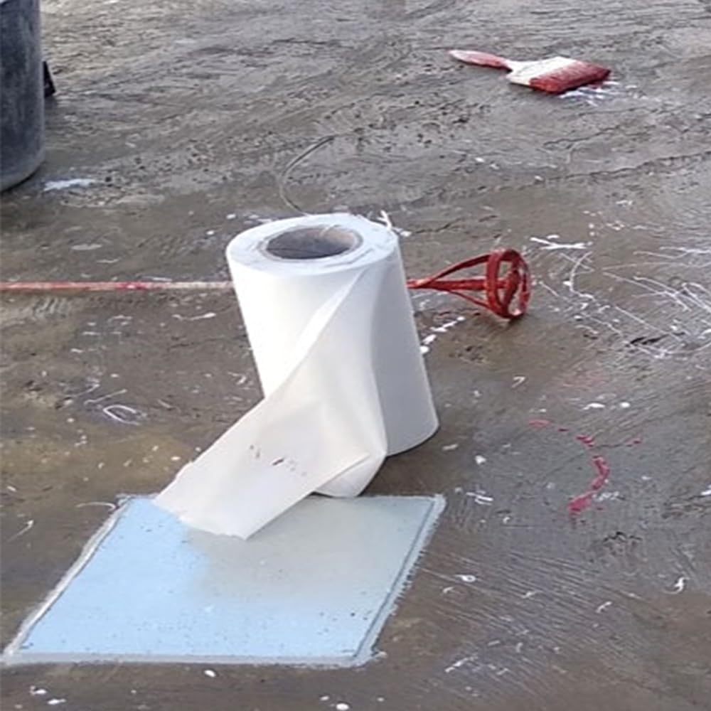 Geotextil de Refuerzo 60g/m² para Impermeabilización 25mx20cm | Mejora y refuerza la impermeabilización con membranas, poliuretano o goma líquida. Puentea grietas fisuras y dilataciones.