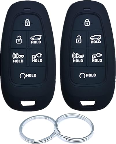 2 piezas de 6 botones de silicona inteligente remoto sin llavero cubierta cubierta para 2023 2022 2021 Hyundai IONIQ 5 vehículo eléctrico 2023 2022