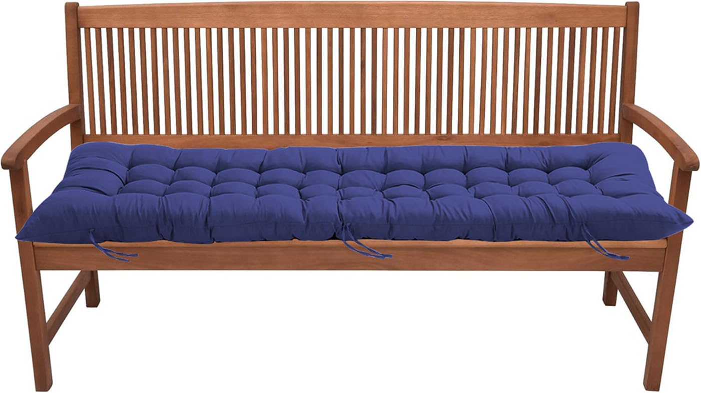 ping bu Thick Garden Bench Cushion 2/3 Seater 100/120cm,8cm Cotton Garden Cushion Long Bench Seat Cushions Pads for Outdoor/Patio/Swing/Home (100x50cm,Blue)