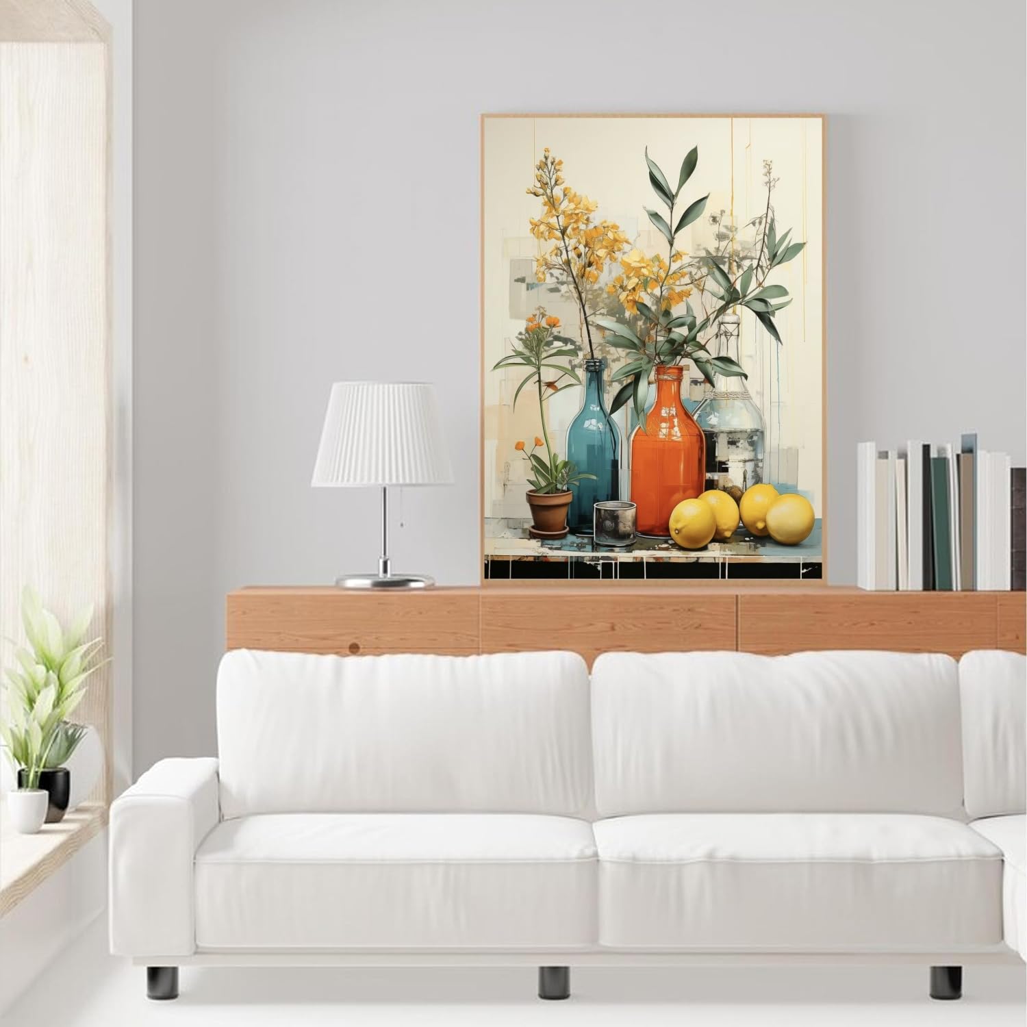 HIQEEYOUNG Peinture Numero Pour Adulte Und Enfant, Peinture Par Numero Kits sans Cadre 40 x 50 cm, pour Décoration Intérieure,Fleur avec citron