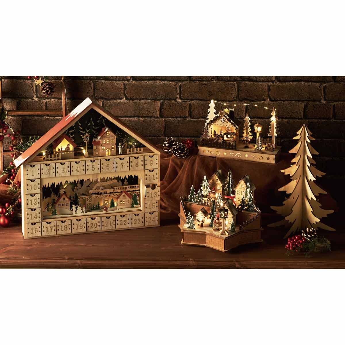 Amazon.co.jp: 木製LEDアドベントカレンダー ハウス 【 クリスマス