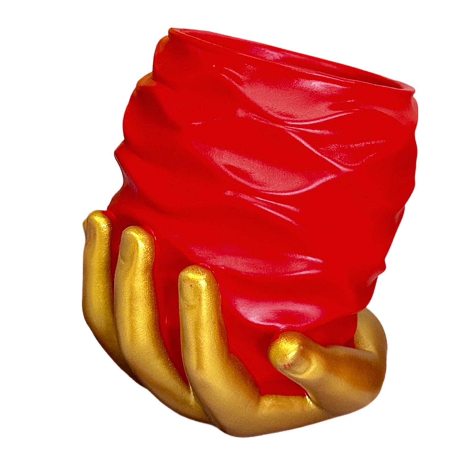 Tsophreniq Unique Hand Holding Heart Resin Pen Holder Large Capacity Stable Base Desk Sturdy Container
