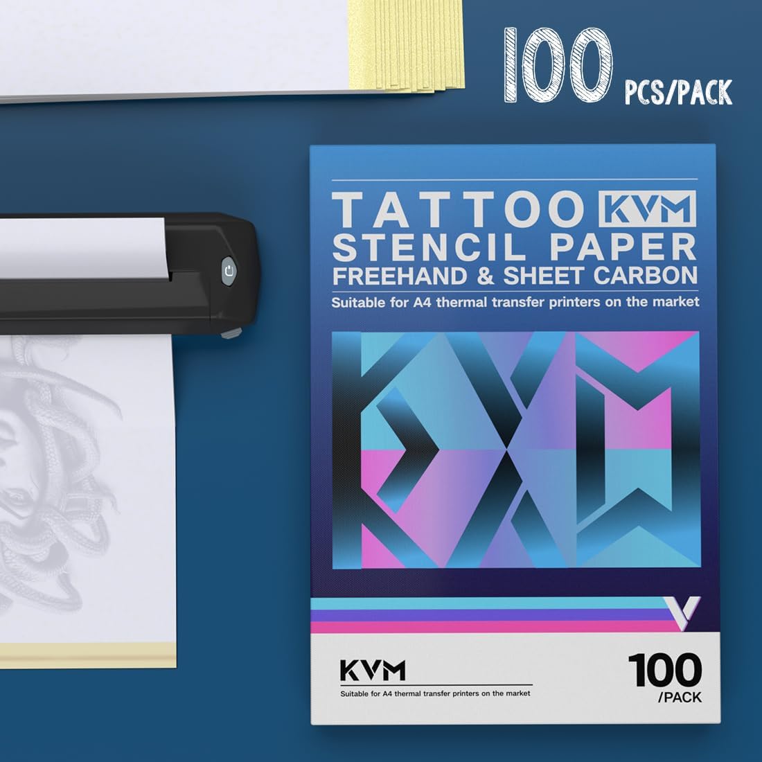 Tattoo Transfer Paper A4 Size Thermal Copier Template Paper 8.5x12 Inch x 100 Sheets