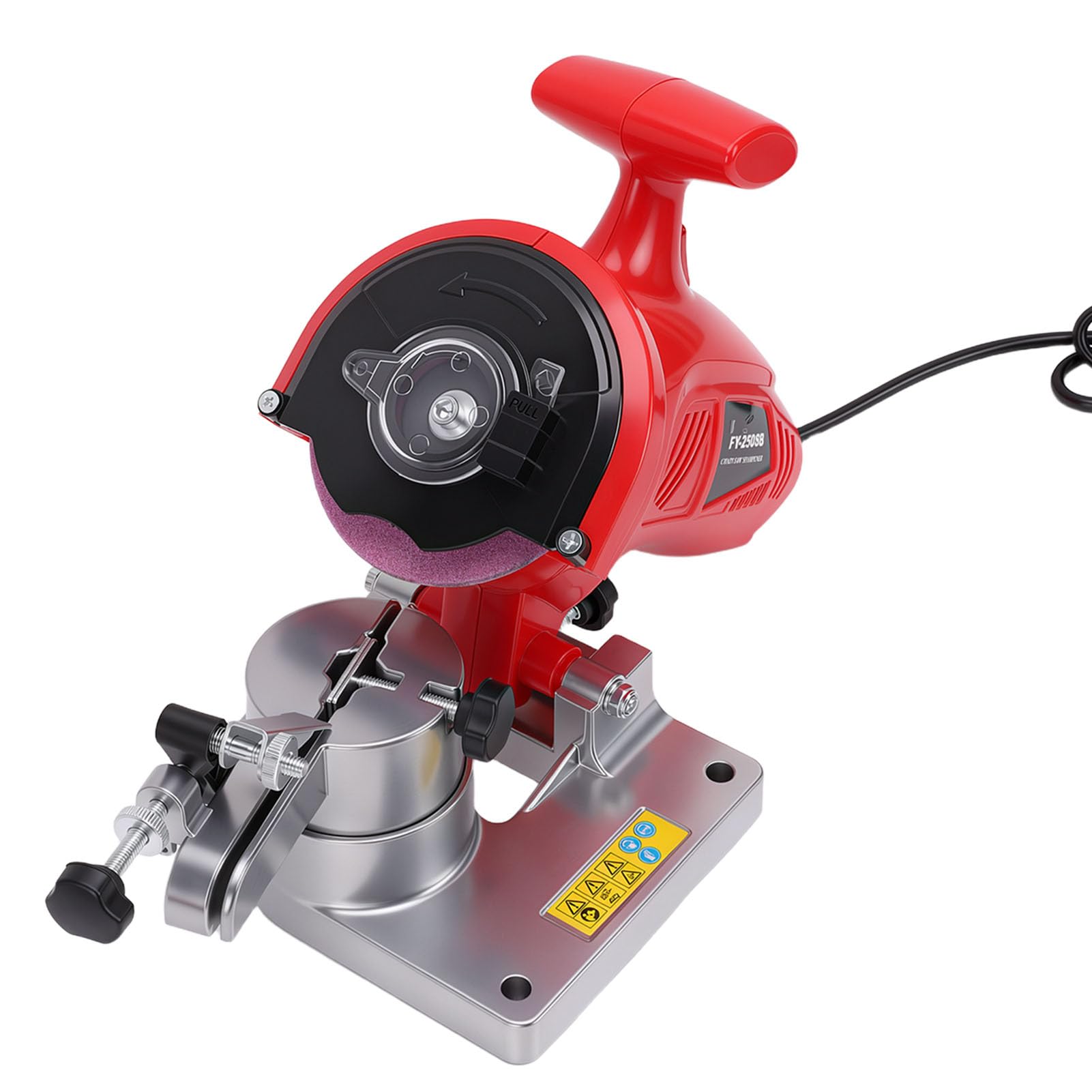 Afilador de Motosierra Eléctrico de ángulo Ajustable de 250 W para un Afilado Seguro y Eficiente de Cadenas de 1/4 a 3/8 Pulgadas con Portátil Rojo (Enchufe de la UE)