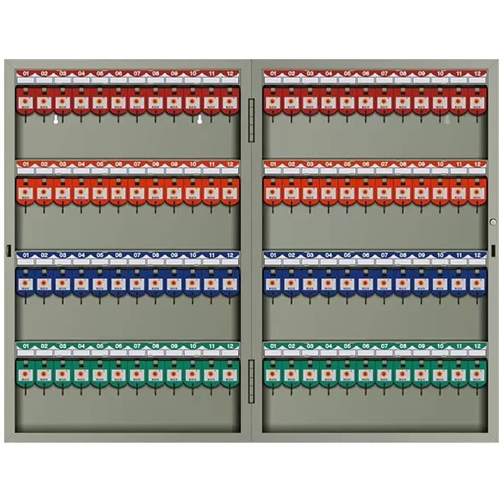 Key cabinets, for Wall 24/32/48/72/96/120-keys Capacity Optional Key Cabinet, Home Painted Steel Security Box(96 Keys)