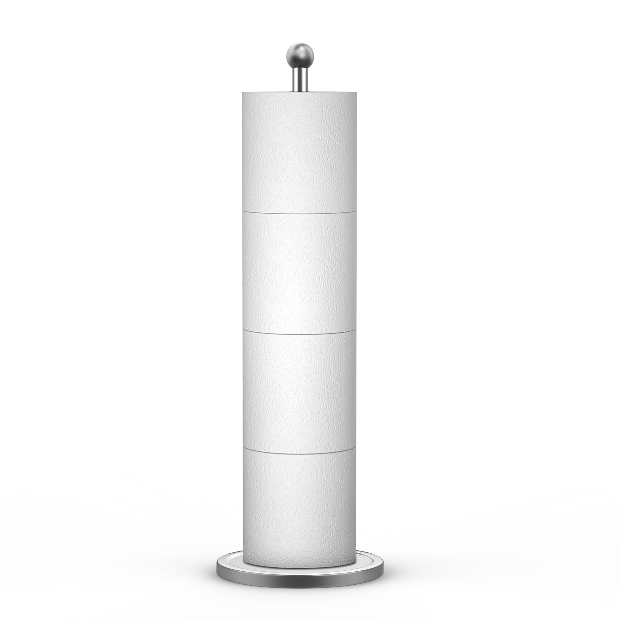 Bilillo Toilet Paper Holder Stand(with Reserve Function),Free Standing Toilet Paper Stand Storage for Bathroom,Toilet Paper Holder Holds 4 Rolls Toilet Tissue,Brushed Nickel