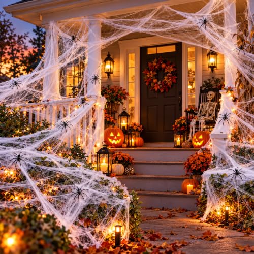 Halloween Spider Webs Decorations 1000 Sqft with 50 Fake Spiders - image 5