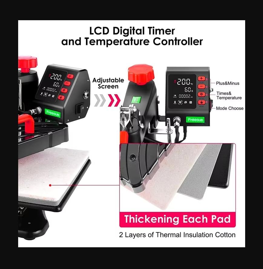 Image of MY PRINT | Upgraded Model 2025 | DTF | SUBLIMATION | VINYL PRINTING | With Double Heating Tube | Heat Press 5in1 Combo Printing Machine for T-Shirts, Mug, Plate Heat Press Machine | 12x15 Inch | with Automatic Time Countdown [Model 2025-26] [Upgraded & AutoMatic]