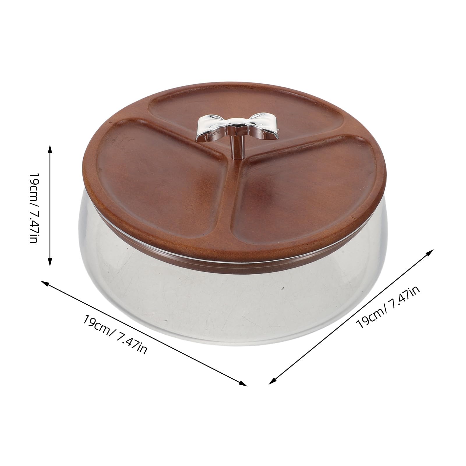 Veemoon Ensaladera de cristal con tapa - 1200 ml. Recipiente versátil para frutas y frutos secos, ideal para la encimera y la mesa. Perfecto para aperitivos, fiestas, bufés y postres.